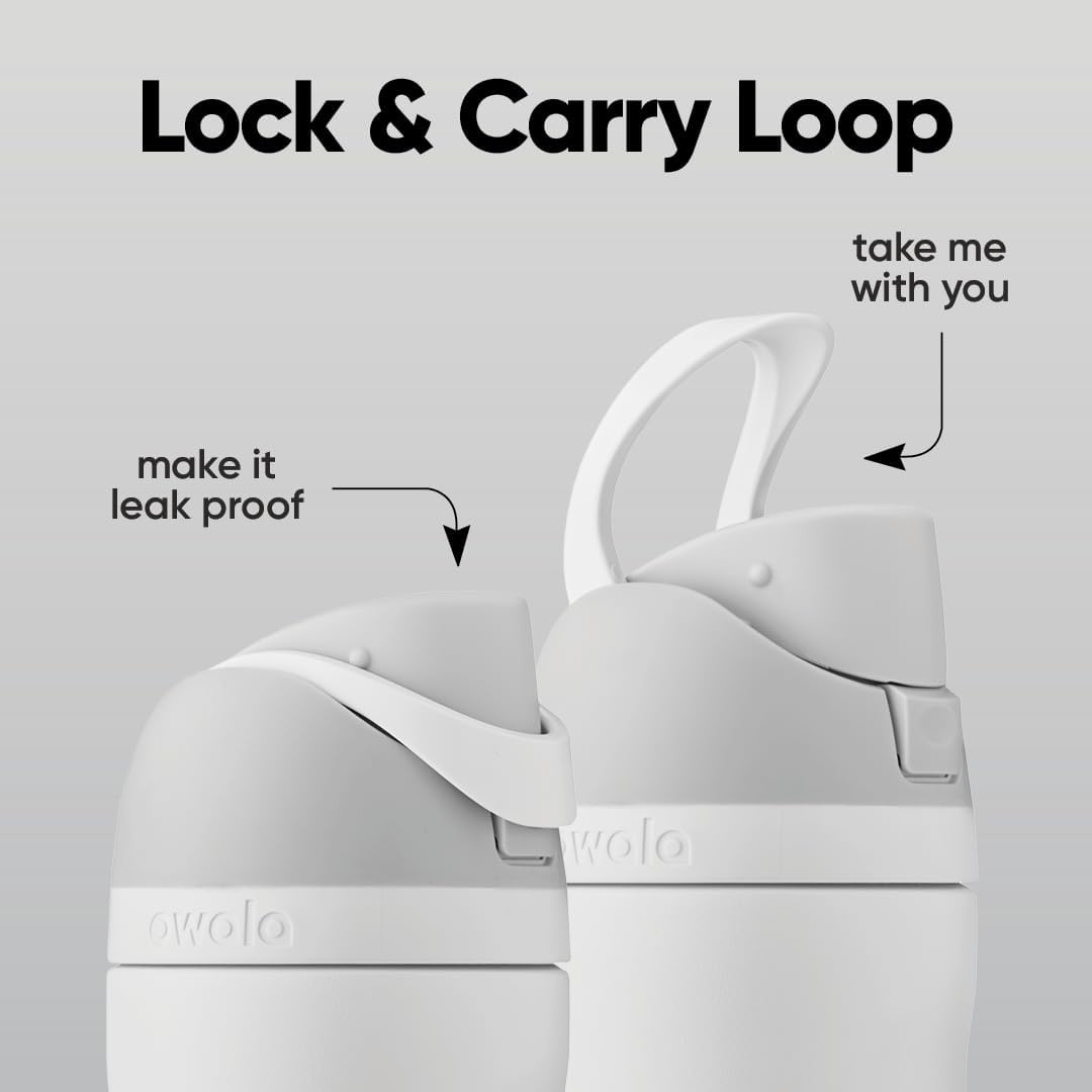 Owala FreeSip Insulated Stainless Steel Water Bottle with Straw. BPA-Free Sports Water Bottle. Great for Travel. 24 Oz. Shy Marshmallow