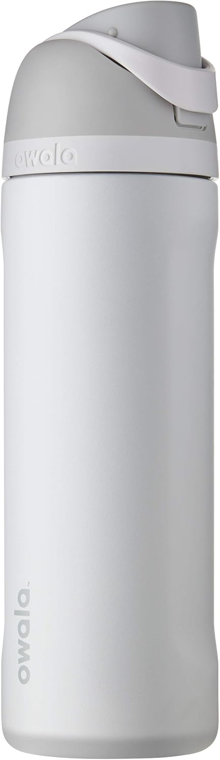 Owala FreeSip Insulated Stainless Steel Water Bottle with Straw. BPA-Free Sports Water Bottle. Great for Travel. 24 Oz. Shy Marshmallow